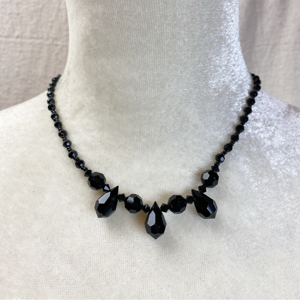 WHBM Black Beaded Necklace White House Black Market